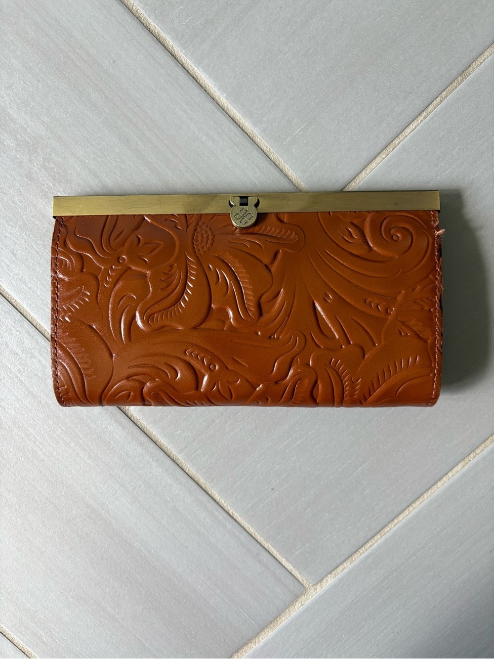 Patricia Nash Tooled Floral-Embossed Leather Cauchy Wallet